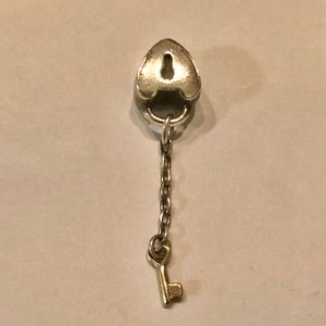 Pandora Jewelry - Pandora Silver Lock and Key Charm w/ 14k gold key Pandora Jewelry - Pandora Silver Lock and Key Charm w/ 14k gold key